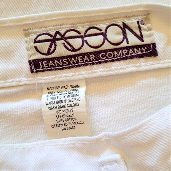 Sasson Vintage White High Waist Classic‎ Five Pocket Jeans - Picture 6 of 7